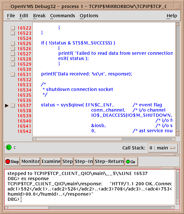 DEBUG DECwindows Interface